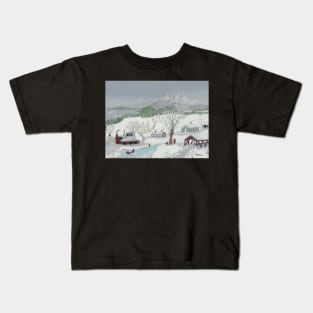 The Burning of Troy by grandma moses Kids T-Shirt